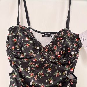 Floral silk body suit! New with tags!